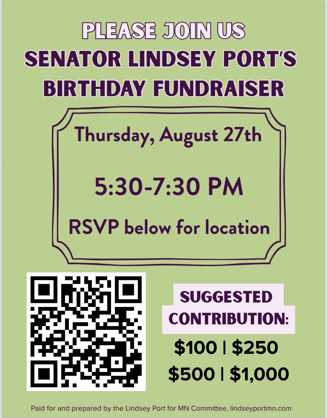 Lindsey Port's birthday fundraiser 2026